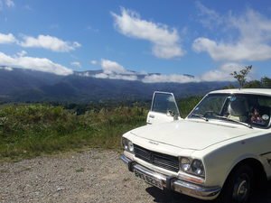 Explore France with us Peugeot 504 in the Pyrenees